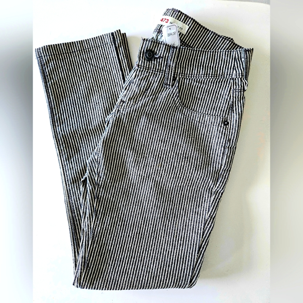Levi's Black and White Striped Skinny Pants BRAND NEW